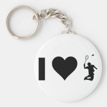 I Love Badminton Key Chains