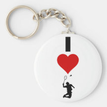 I Love Badminton (Vertical) Key Chains