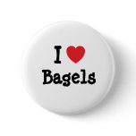 I love Bagels heart T-Shirt Button