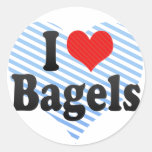 I Love Bagels Round Sticker
