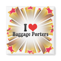 I Love Baggage Porters Refrigerator Magnets