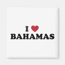 I Love Bahamas Refrigerator Magnet
