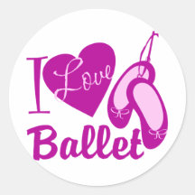 I Love Ballet Round Sticker