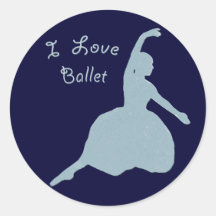 I Love Ballet Round Sticker