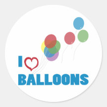 i love balloons round sticker