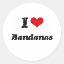 I Love BANDANAS Stickers