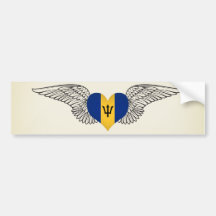 I Love Barbados -wings Bumper Stickers