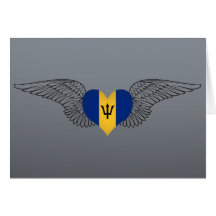 I Love Barbados -wings Card