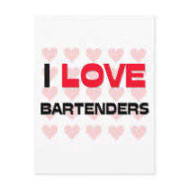 I LOVE BARTENDERS POSTCARDS
