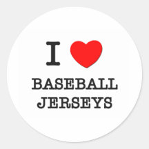 I Love Baseball Jerseys Stickers