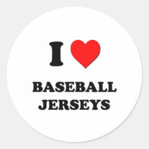 I Love Baseball Jerseys Stickers