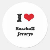 I Love BASEBALL JERSEYS Stickers