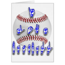 I Love Baseball - Sign language Card