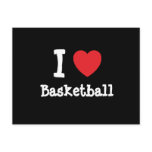 I love Basketball heart custom personalized postcards