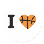 I Love Basketball Heart stickers
