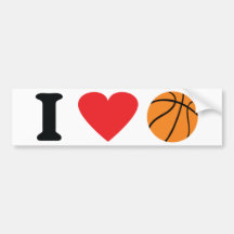 I love basketball icon bumper stickers