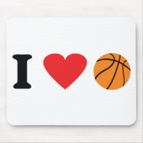 I love basketball icon mousepads