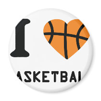 I love basketball symbol magnets