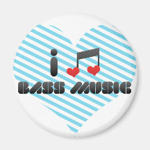 I Love Bass Music Fridge Magnets