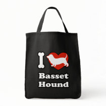 I love Basset Hound Tote Bag
