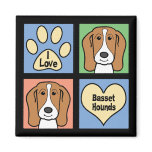 I Love Basset Hounds Fridge Magnets