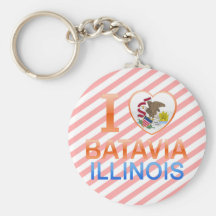 I Love Batavia, IL Key Chain