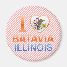 I Love Batavia, IL Refrigerator Magnets