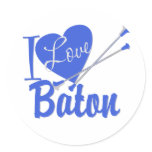 I Love Baton stickers