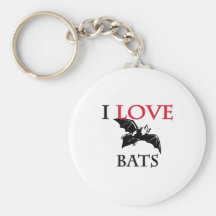 I Love Bats Keychains