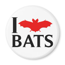 I Love Bats Fridge Magnet