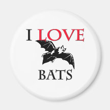 I Love Bats Magnets