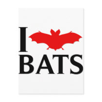 I Love Bats Post Card