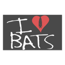 I love bats Square black sticker