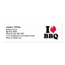 I love BBQ - Barbecue Business Cards