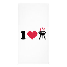 I love BBQ barbecue Photo Card Template