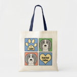I Love Bearded Collies Canvas Bags