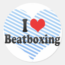 I Love Beatboxing Round Stickers