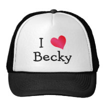 I Love Becky hats