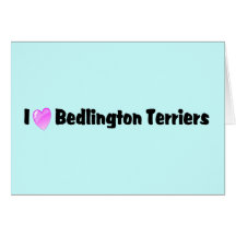 I Love Bedlington Terriers Greeting Cards