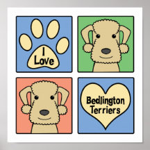 I Love Bedlington Terriers Poster