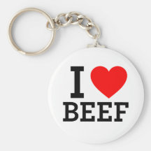 I Love Beef Keychain