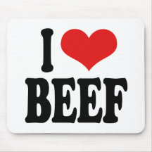 I Love Beef Mouse Mats