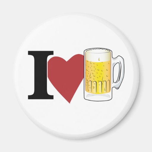 I Love Beer Fridge Magnet