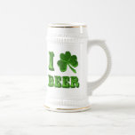 I Love Beer Shamrock St. Patrick Day stein Mug