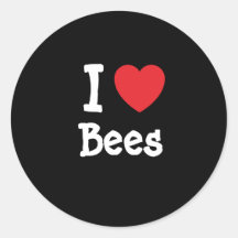 I love Bees heart custom Round Sticker