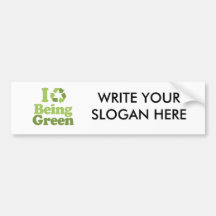 I LOVE BEING GREEN BUMPER STICKER