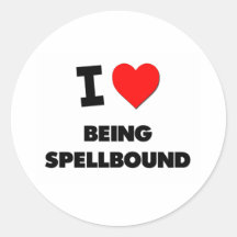 I love Being Spellbound Round Stickers