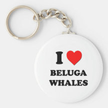 I Love Beluga Whales Keychain