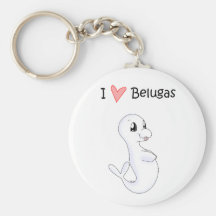 I Love Belugas Keychain