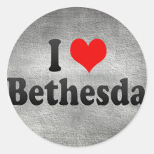 I Love Bethesda, United States Round Stickers